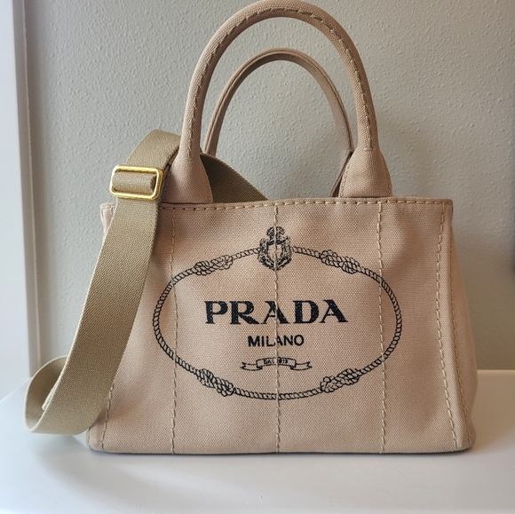 PRADA canvas small Canapa logo tote corda - Picture 2 of 16